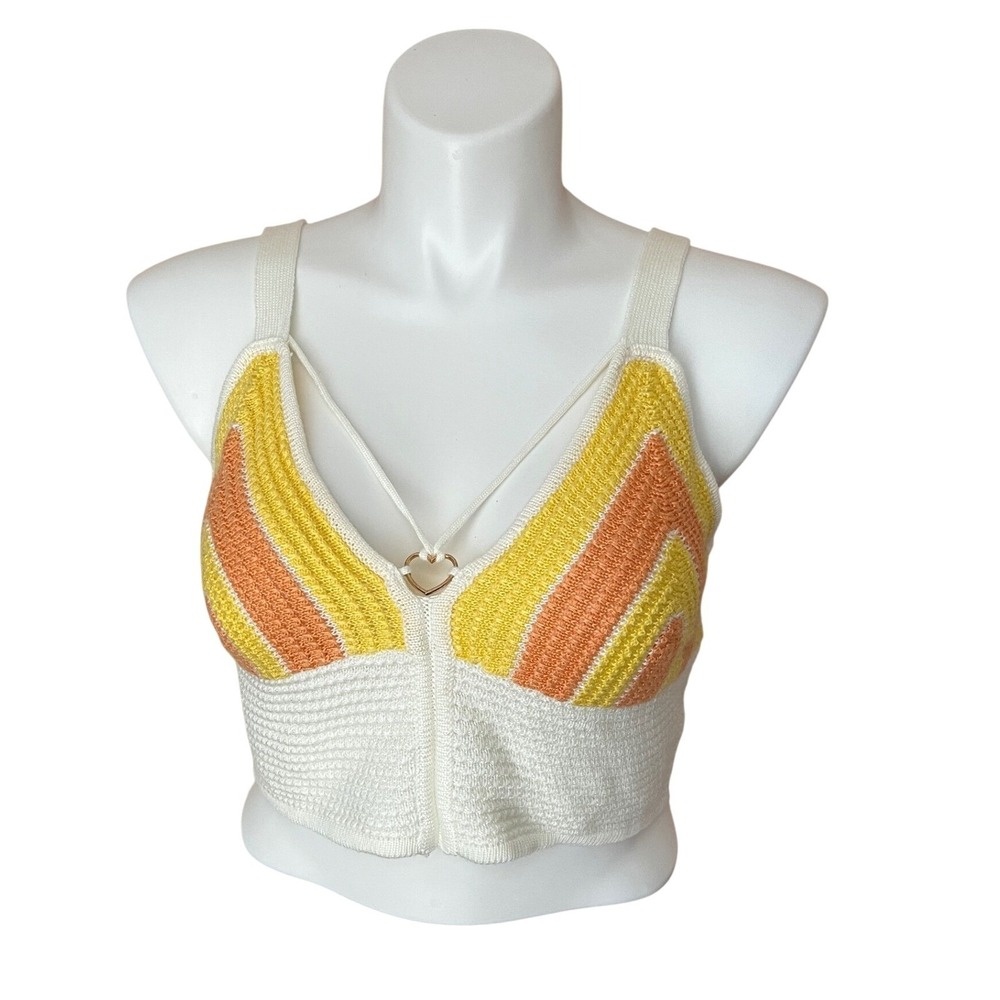 Madden NYC Womens Crochet Tank Top XL Y2K Coquette Festival Retro Summer Style
